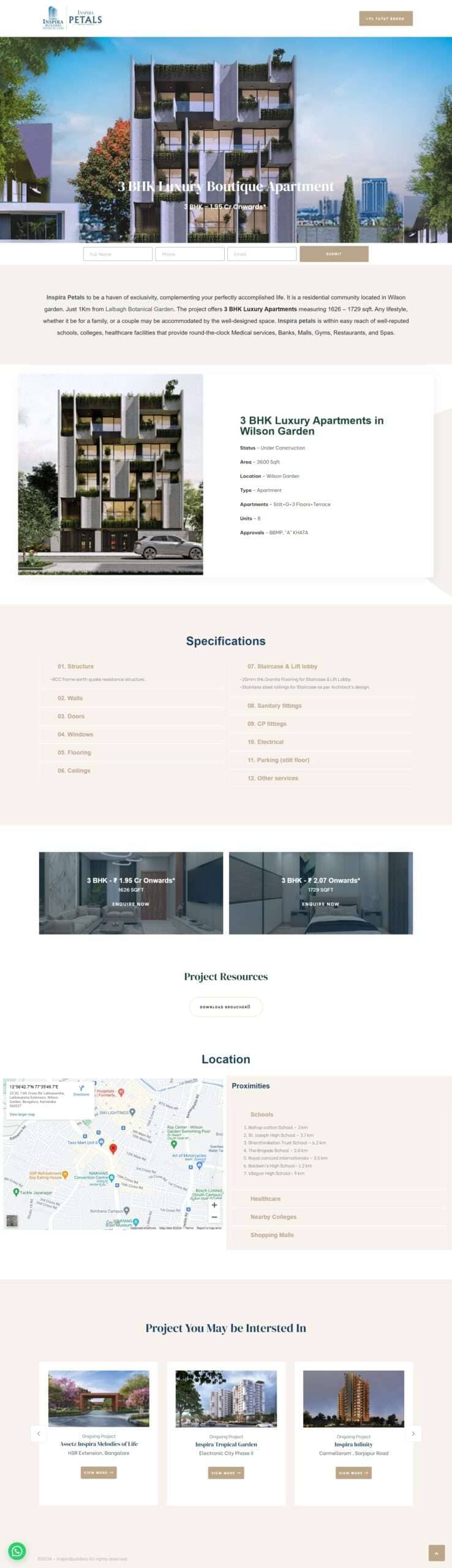 inspira petals landing page